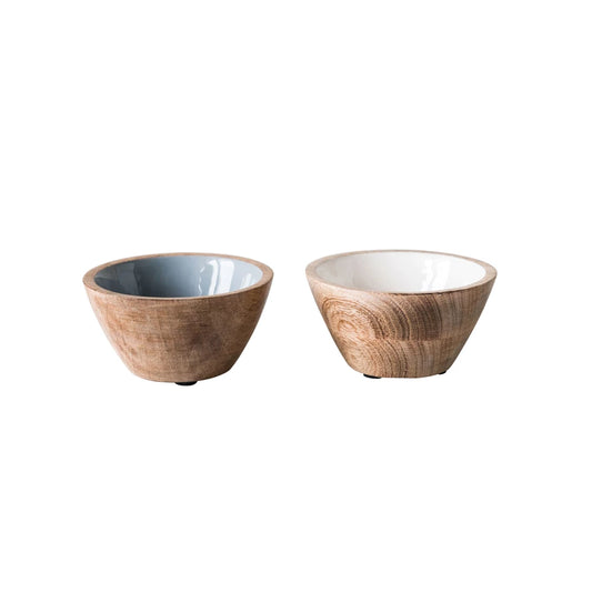 Creative Co-Op | Enameled Mango Wood Bowl
