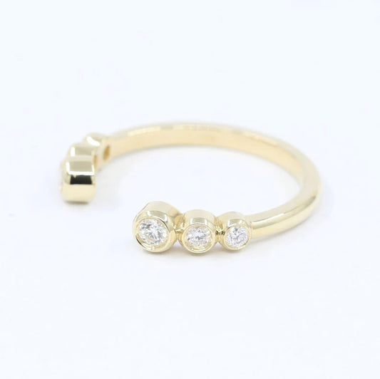 Golden Hour | Virgin Islands Collection 14k Diamond Bezel Open Band Ring