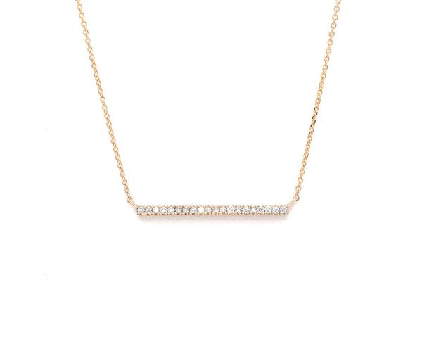 Golden Hour | 14k Gold 20-Diamond Bar Necklace