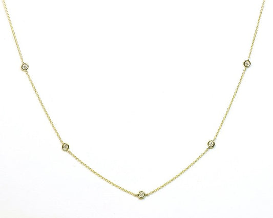 Golden Hour | 5 Diamond 14k Gold Necklace