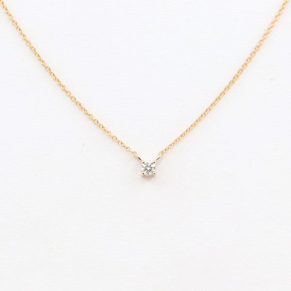 Golden Hour | Solitaire 4-Prong Diamond Necklace