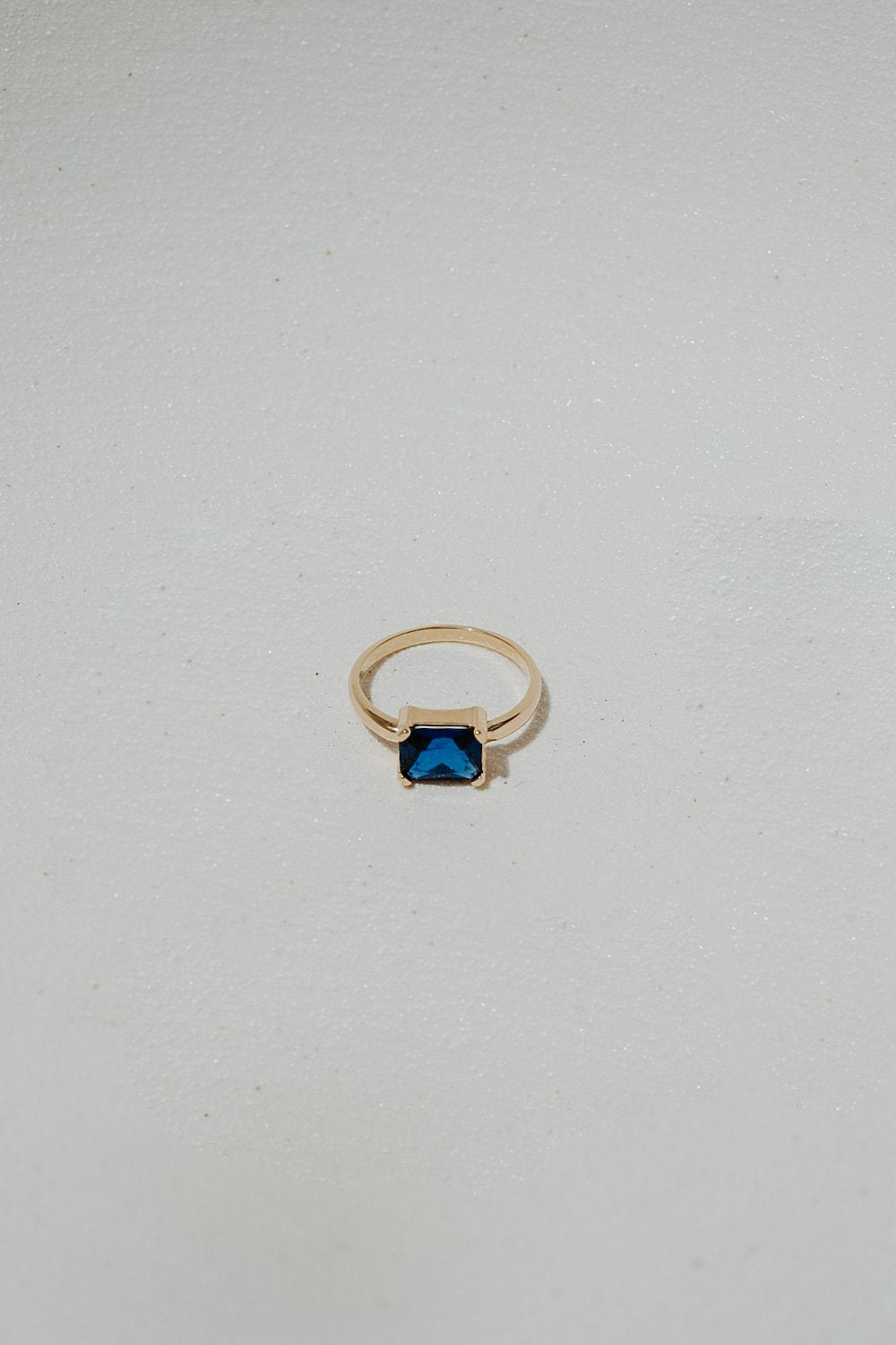 Katherine Stuart | 14k Gold Large Blue Sapphire Ring