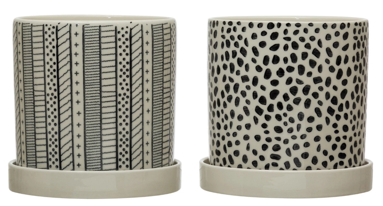 Creative Co-op | Stoneware Planter with Saucer