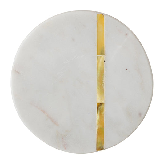 Creative Co-Op | Marble Coasters, Metal Inlay