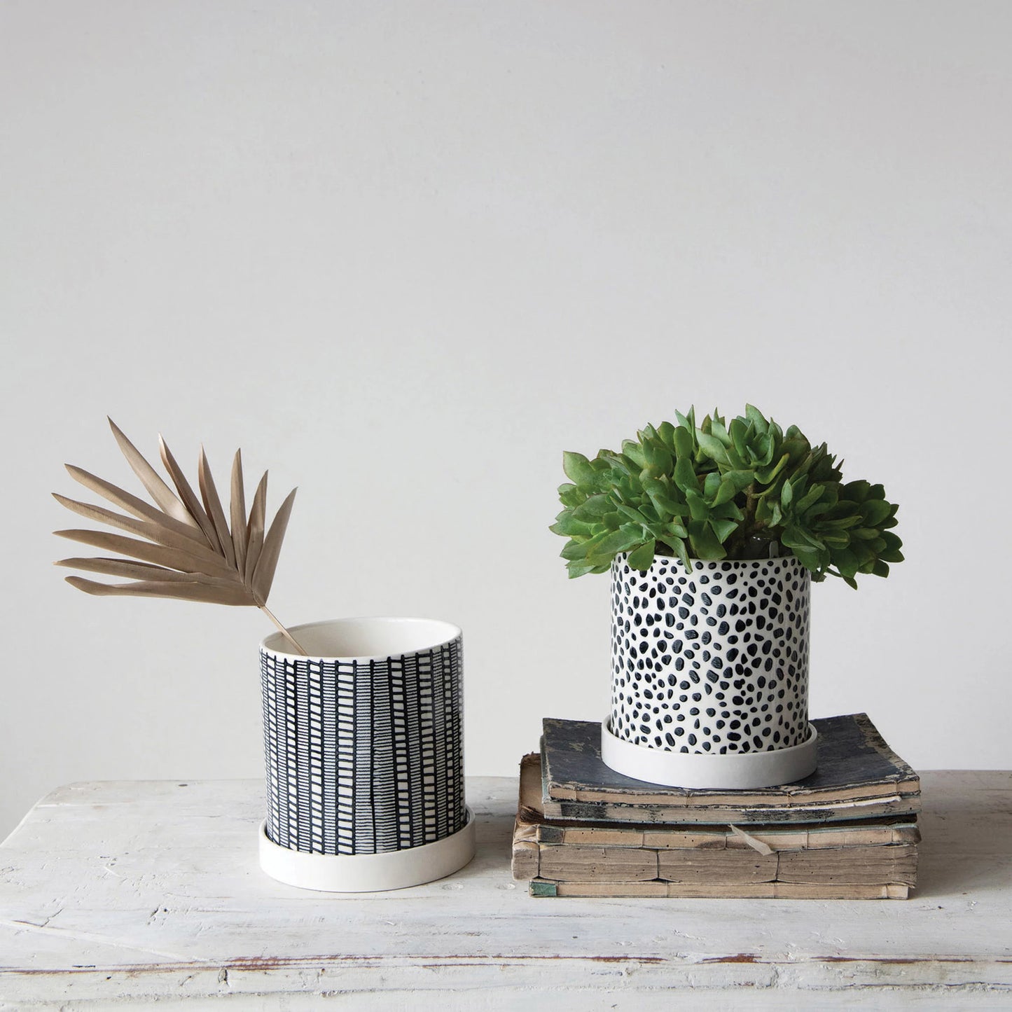 Creative Co-op | Stoneware Planter with Saucer