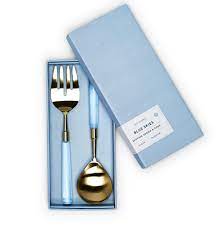 Two's Company | Blue Skies Serving Spoon & Fork