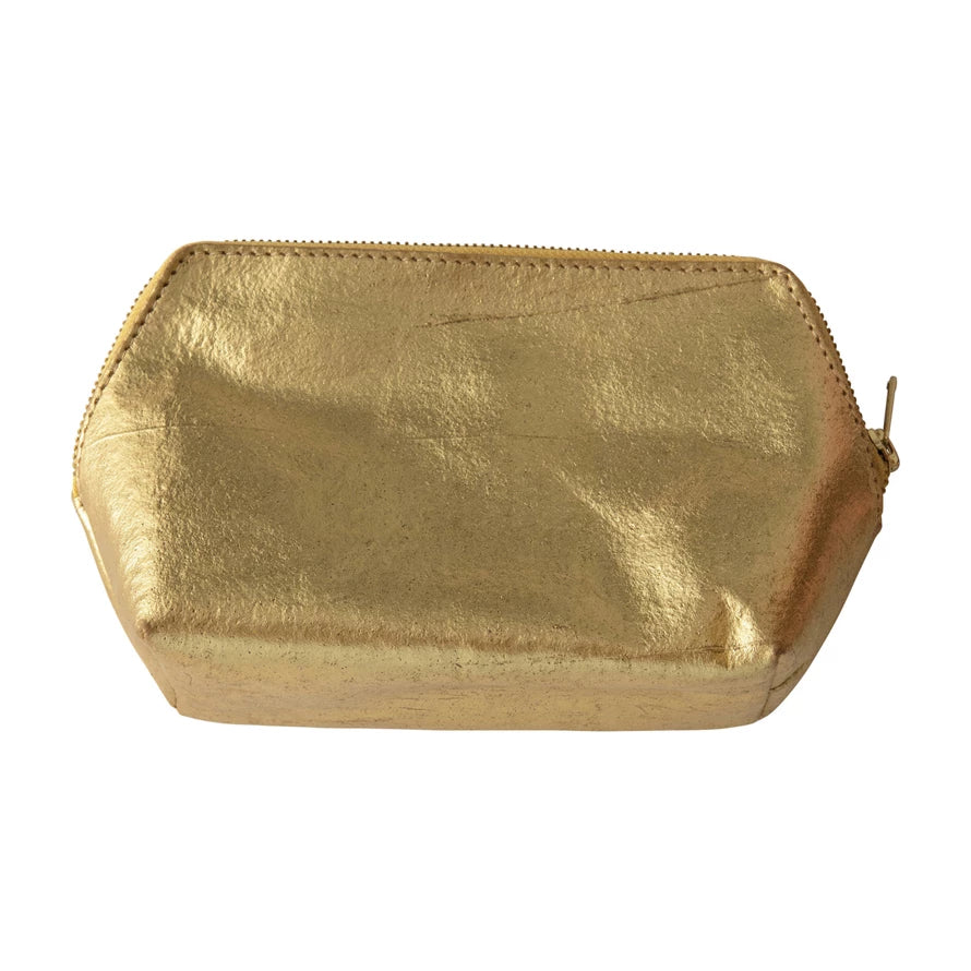 Creative Co-Op | Recycled Leather Zip Pouch
