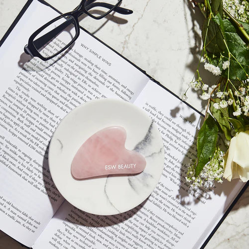 ESW Beauty | Hibiscus White Tea Rose Quartz Gua Sha