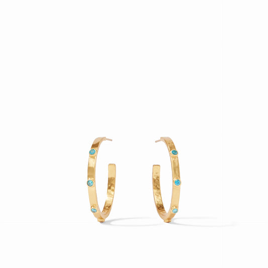 Julie Vos | Crescent Hoop Pacific Blue Cubic Zirconia